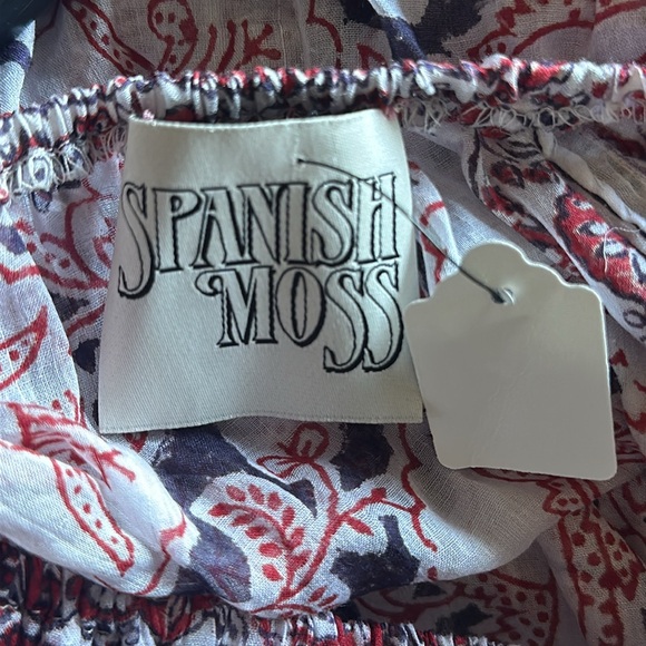 Spanish Moss California Boho Hippie Flutter Sleeve Off The Shoulder Top - Picture 4 of 5